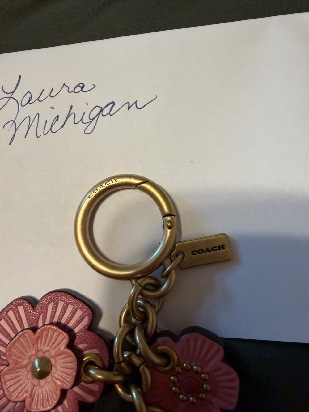 Coach Pink Tearose Bag Charm - Picture 2 of 5